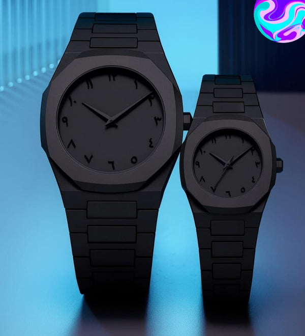 Black Aura Couple Watch – Elegant Matching Watches for Men & Women