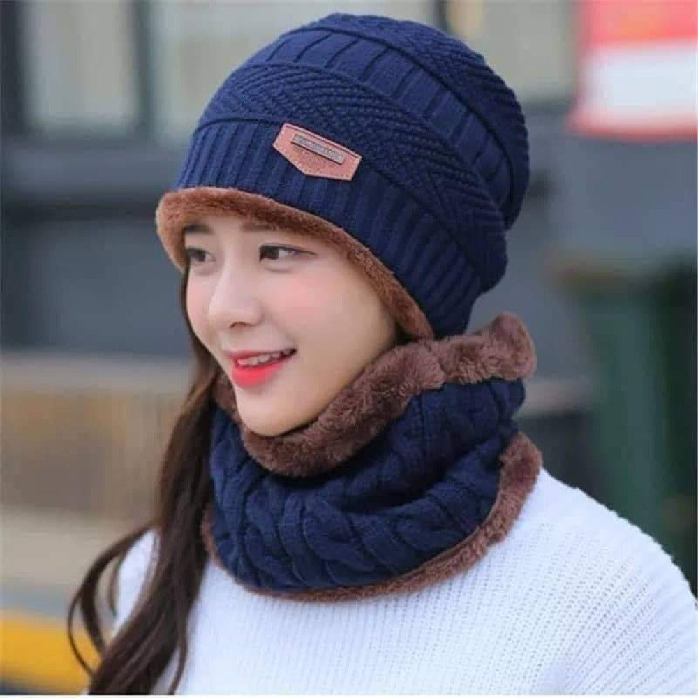 2-in-1 Muffler Cap – Stylish & Warm Winter Hat for Men & Women